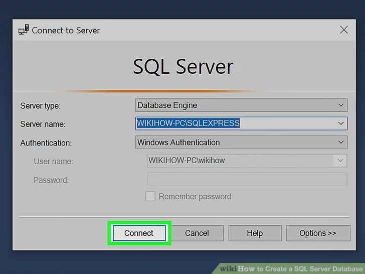How to Create a SQL Server Database Step 2