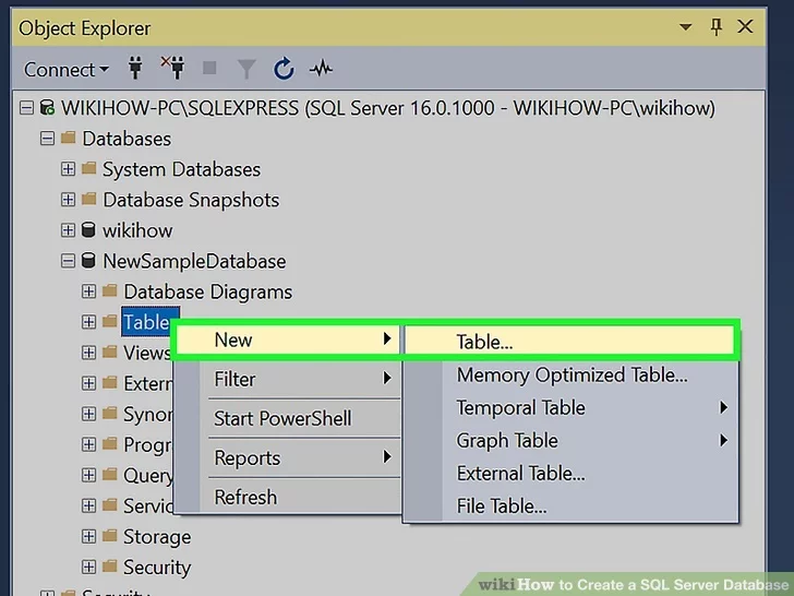 How to Create a SQL Server Database Step 5
